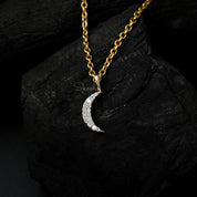Crescent Moon Diamond Charm Pendant
