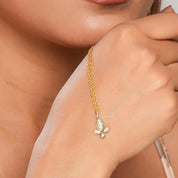 Lotus Inspired Diamond Charm Pendant Necklace