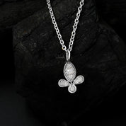 Lotus Inspired Diamond Charm Pendant Necklace