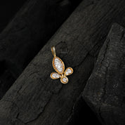 Lotus Inspired Diamond Charm Pendant Necklace