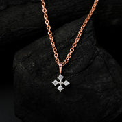 Four Pointer Diamond Charm Pendant Necklace