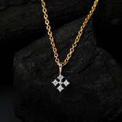 Four Pointer Diamond Charm Pendant Necklace