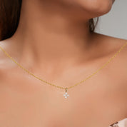 Four Pointer Diamond Charm Pendant Necklace