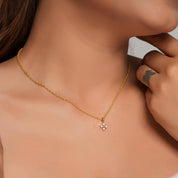 Four Pointer Diamond Charm Pendant Necklace