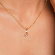 Lab Grown Diamond Butterfly Charm Pendant Necklace