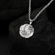 Round Swirl Cluster Diamond Charm Pendant