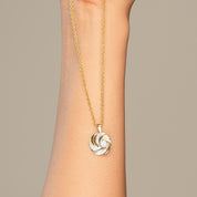 Round Swirl Cluster Diamond Charm Pendant