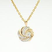 Round Swirl Cluster Diamond Charm Pendant