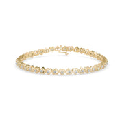 Heart Diamond Tennis Bracelet with Round Cut Lab Grown Diamonds