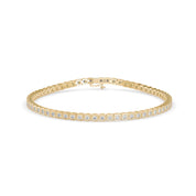 Square Bezel Round Cut Lab Grown Diamond Tennis Bracelet