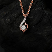 Dainty Solitaire Diamond Charm Pendant Necklace