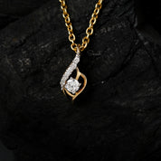 Dainty Solitaire Diamond Charm Pendant Necklace