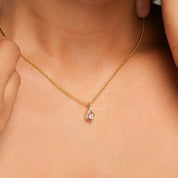 Dainty Solitaire Diamond Charm Pendant Necklace