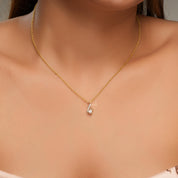 Dainty Solitaire Diamond Charm Pendant Necklace
