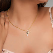 Leaf Branch Diamond Charm Pendant