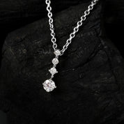 Vertical Line 4 Diamond Charm Pendant