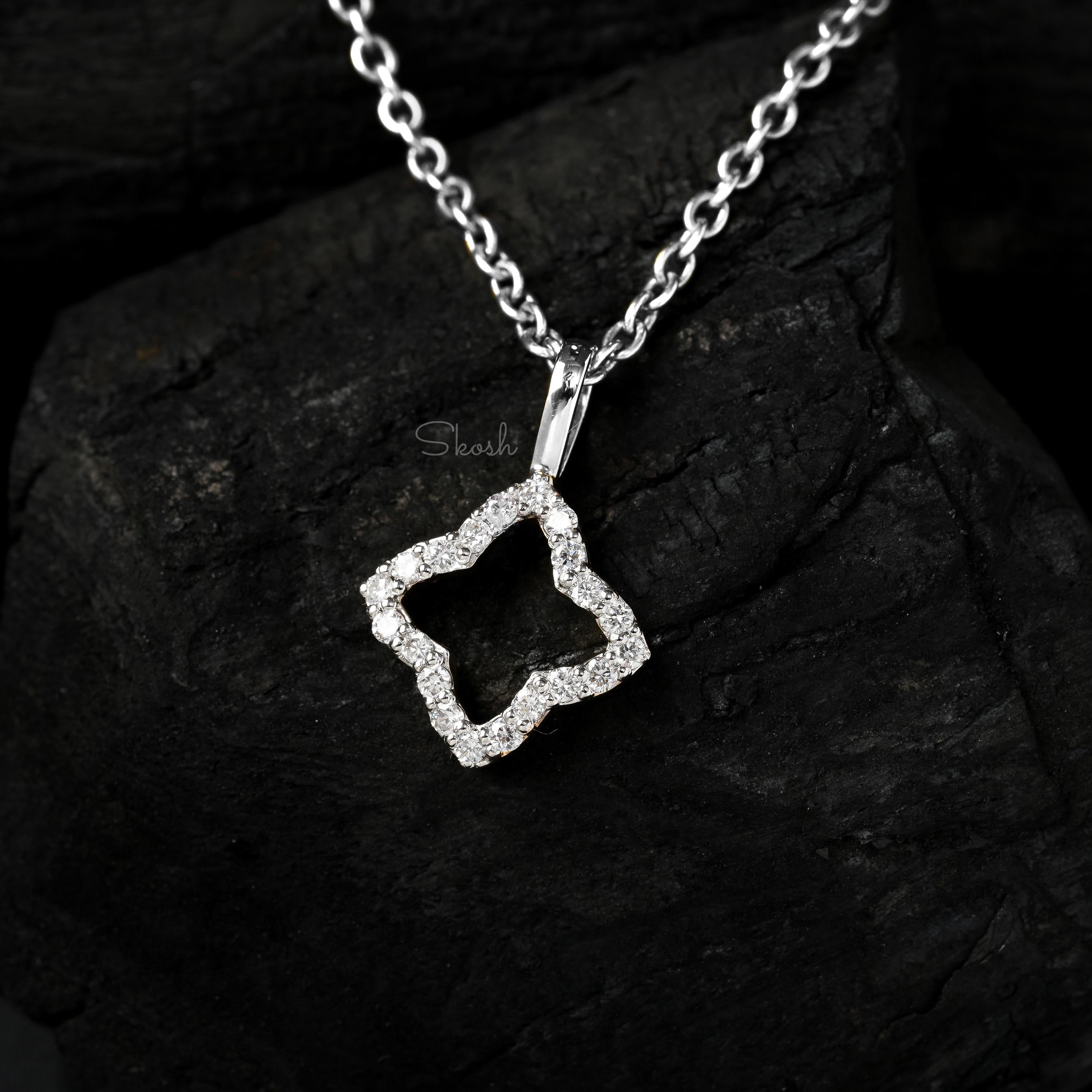 Delicate Flower Diamond Charm Pendant