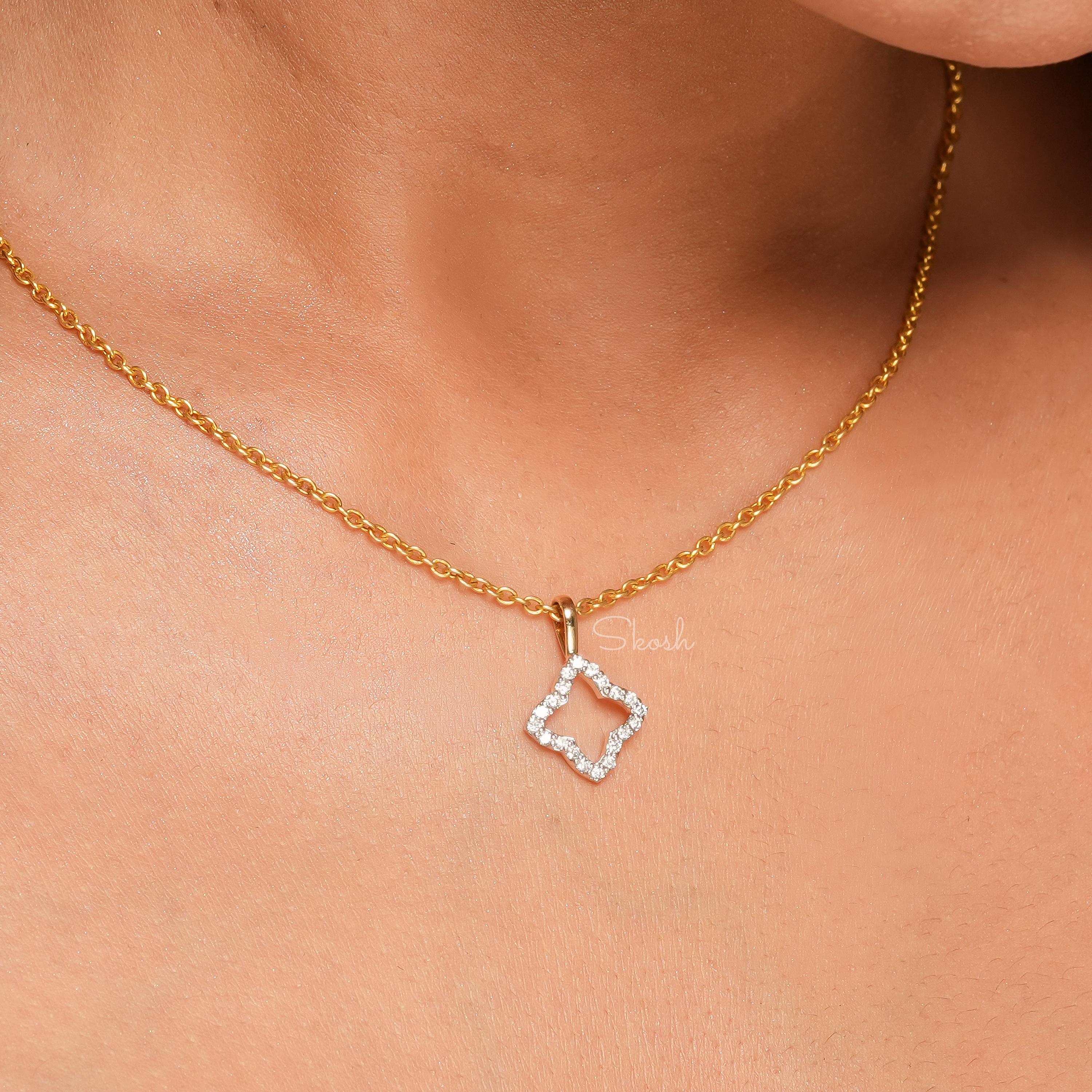 Delicate Flower Diamond Charm Pendant