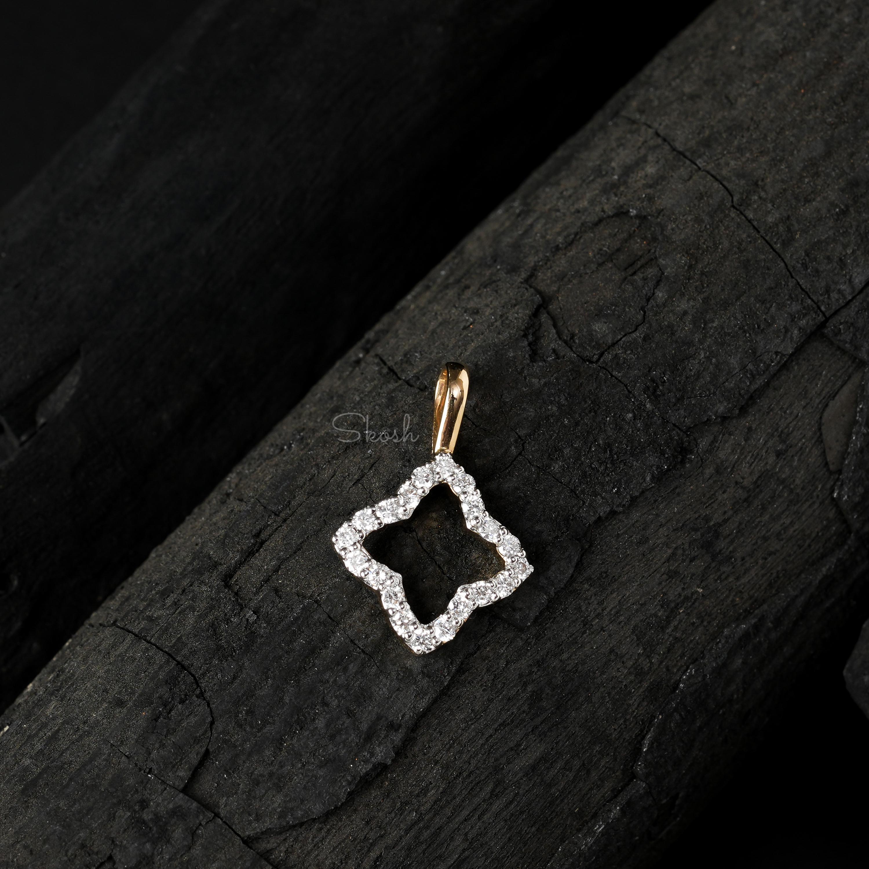 Delicate Flower Diamond Charm Pendant
