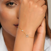 Flower Solitaire Diamond Chain Bracelet