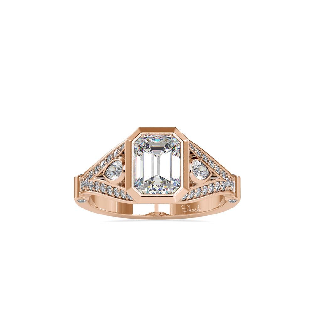 1.75 TCW Emerald Cut Lab Grown Diamond Solitaire Engagement Ring