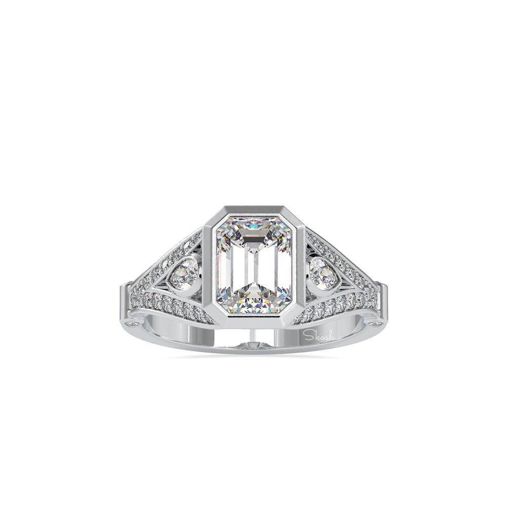 1.75 TCW Emerald Cut Lab Grown Diamond Solitaire Engagement Ring