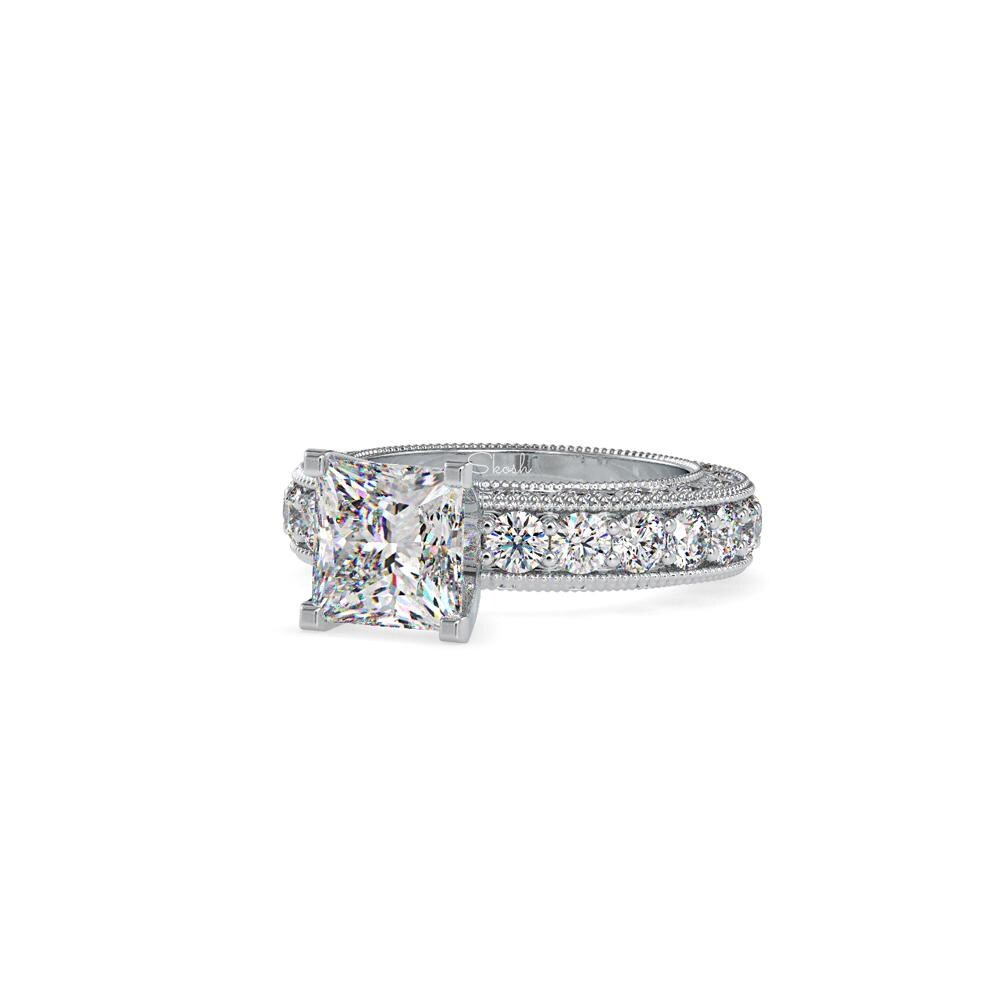 4.5 TCW Princess Cut Lab Grown Diamond Solitaire Engagement Ring