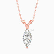 1 CTW Marquise Cut Lab Grown Diamond Solitaire Pendant Necklace