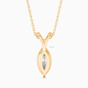 1 CTW Marquise Cut Lab Grown Diamond Solitaire Pendant Necklace