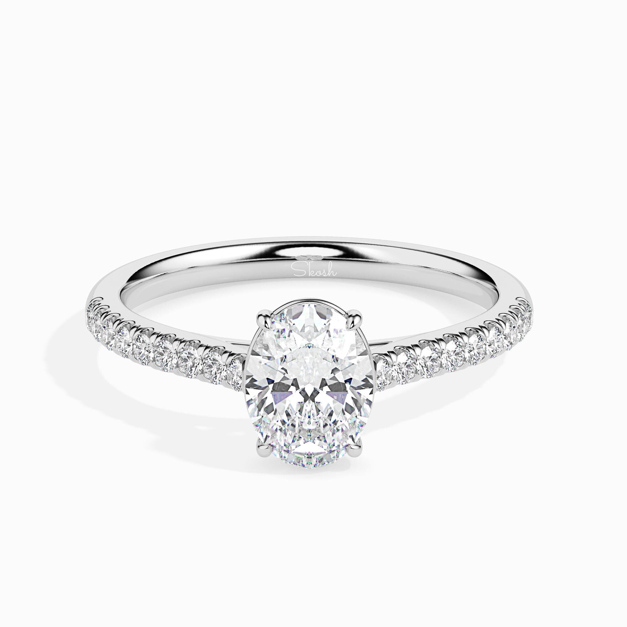 1.50 tcw Oval Cut Lab Grown Diamond Engagement Solitaire Wedding Ring