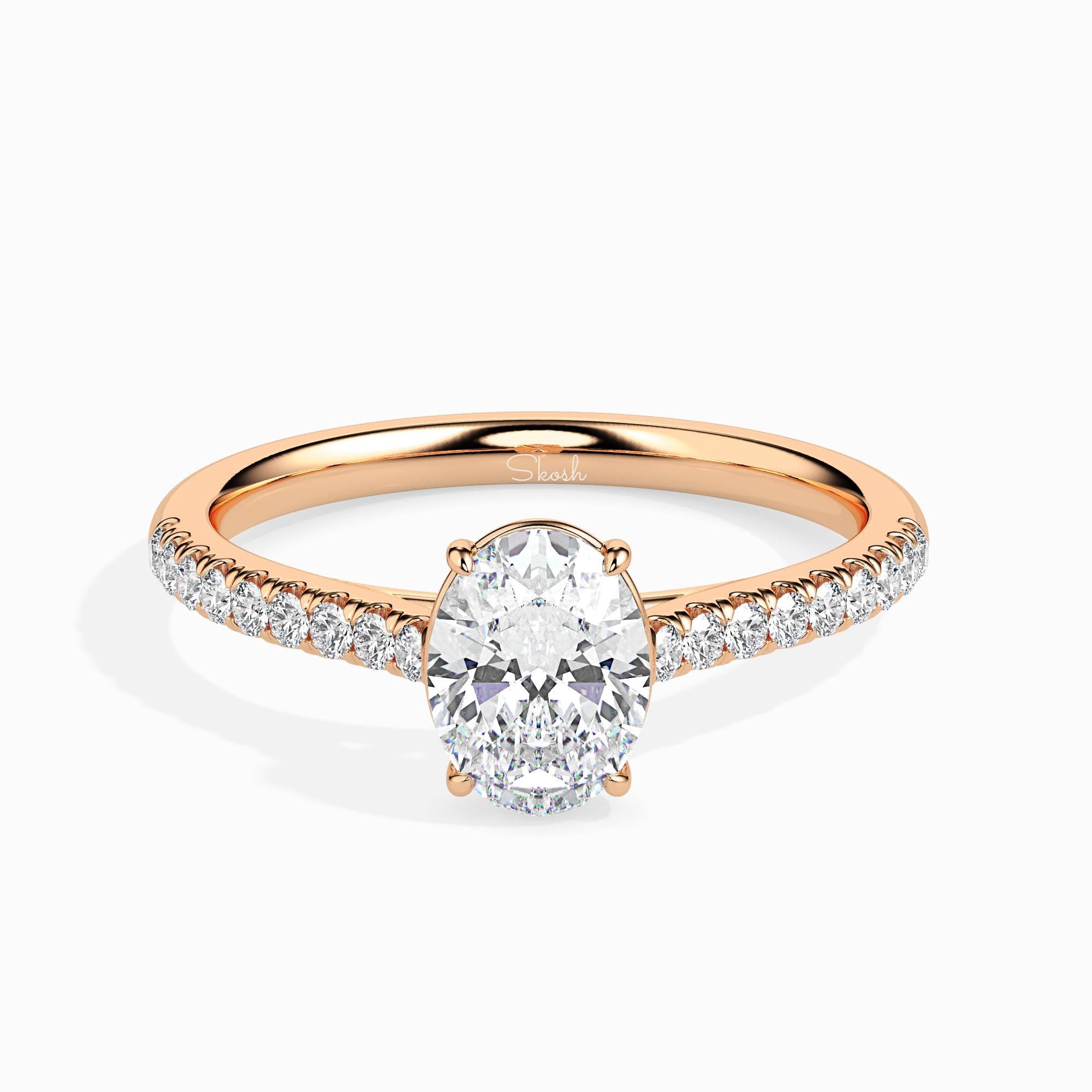 1.50 tcw Oval Cut Lab Grown Diamond Engagement Solitaire Wedding Ring