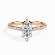 3 Carats Marquise Cut Diamond Engagement Pave Ring