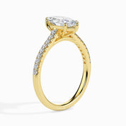 3 Carats Marquise Cut Diamond Engagement Pave Ring