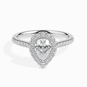 Pear Cut Halo Engagement Ring