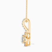 1 CTW Round Cut Halo Diamond Pendant Necklace