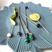 Sterling Silver Gemstone Cocktail Picks