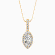 1 CTW Marquise Cut Lab Grown Diamond Solitaire Pendant Necklace