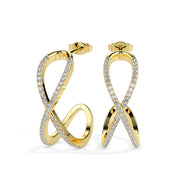 Criss Cross Wedding Diamond Hoop Earrings