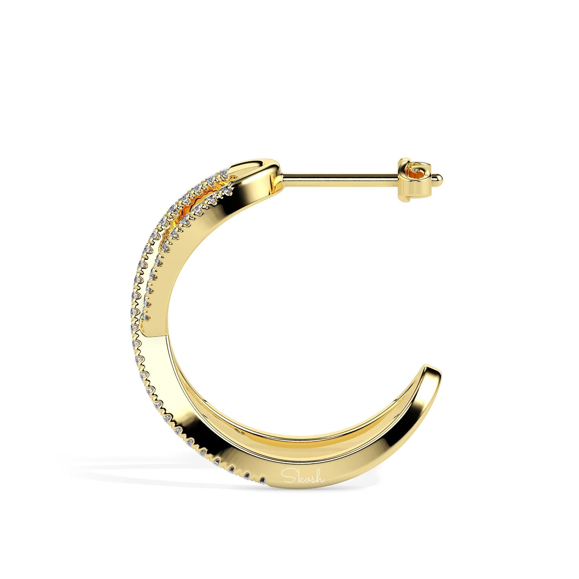 Criss Cross Wedding Diamond Hoop Earrings