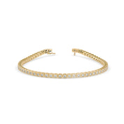 Square Bezel Round Cut Lab Grown Diamond Tennis Bracelet