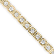 Square Bezel Round Cut Lab Grown Diamond Tennis Bracelet