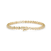 Heart Diamond Tennis Bracelet with Round Cut Lab Grown Diamonds