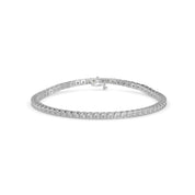 Dual Tone Round Cut Lab Grown Diamond Tennis Bracelet