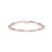 Bamboo Round Cut Lab Grown Diamond Tennis Bracelet