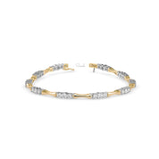 Bamboo Round Cut Lab Grown Diamond Tennis Bracelet
