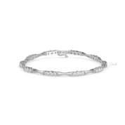 Bamboo Round Cut Lab Grown Diamond Tennis Bracelet