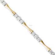 Bamboo Round Cut Lab Grown Diamond Tennis Bracelet