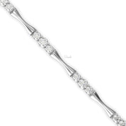Bamboo Round Cut Lab Grown Diamond Tennis Bracelet