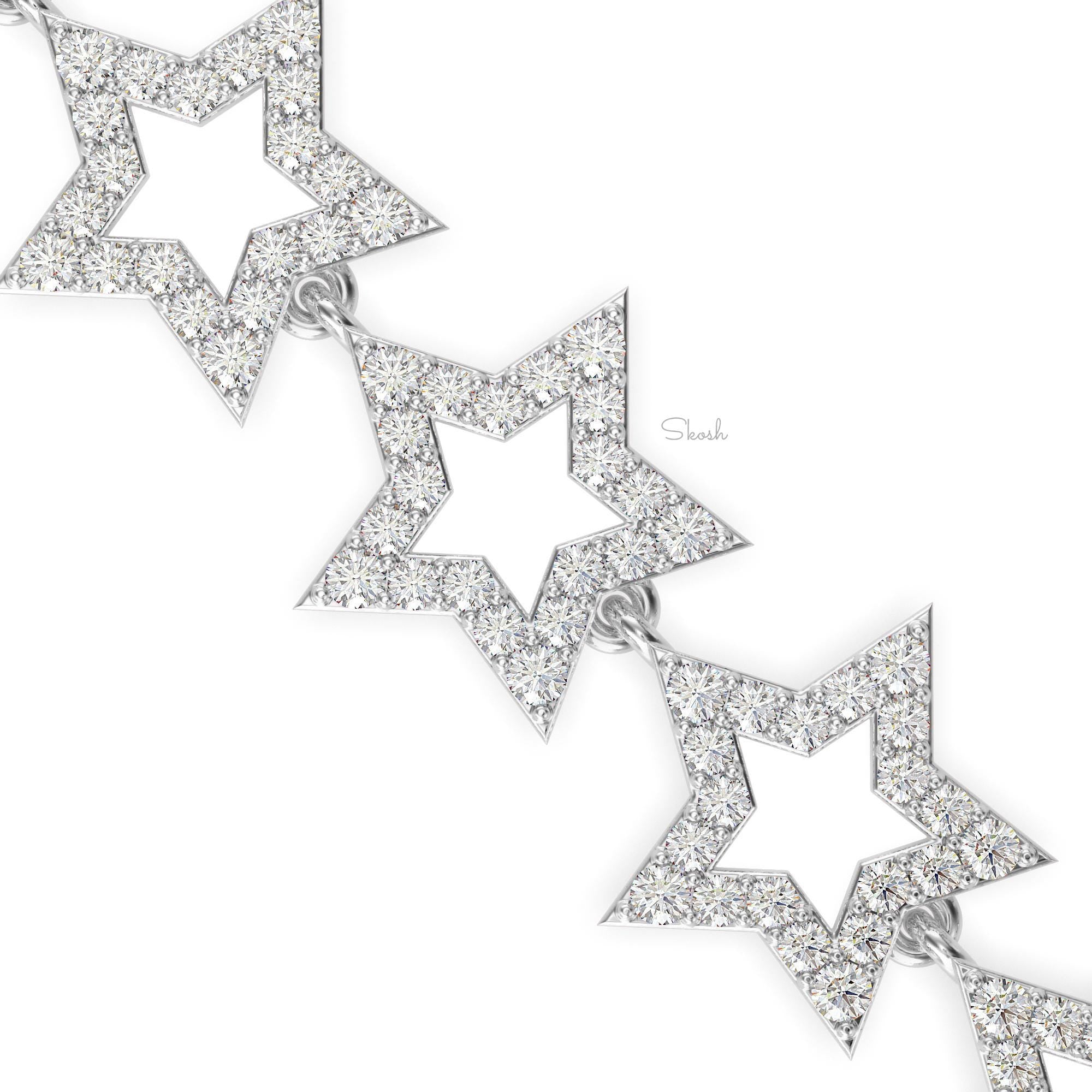 Celestial Star Diamond Tennis Bracelet for Women