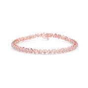 Heart Diamond Tennis Bracelet with Round Cut Lab Grown Diamonds